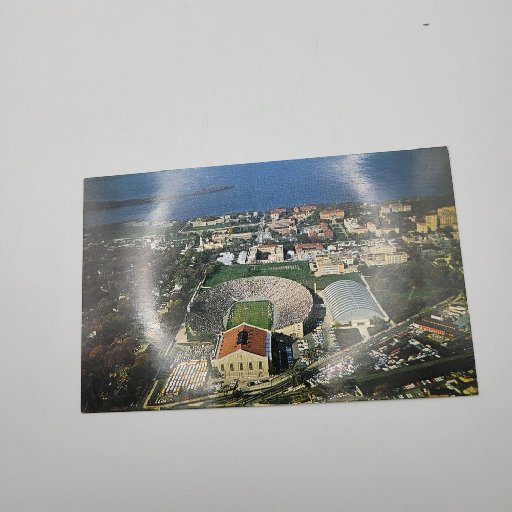 University of Wisconsin Camp Randall Stadium Air View Postcard Madison Fagan